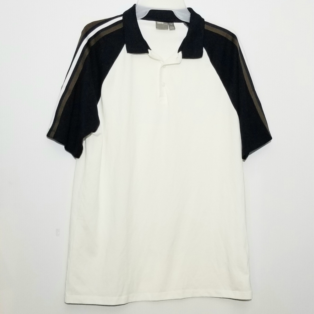 ASOS Men's Ivory White with Midnight Blue Shoulders Polo Shirt, size XL